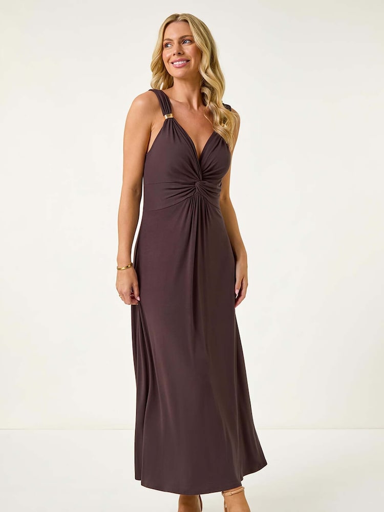 Braun - Roman Petite Twist Front Stretch Strappy Dress - Bild 2 von 5 Braun - Roman Petite Twist Front Stretch Strappy Dress - Bild 2 von 5