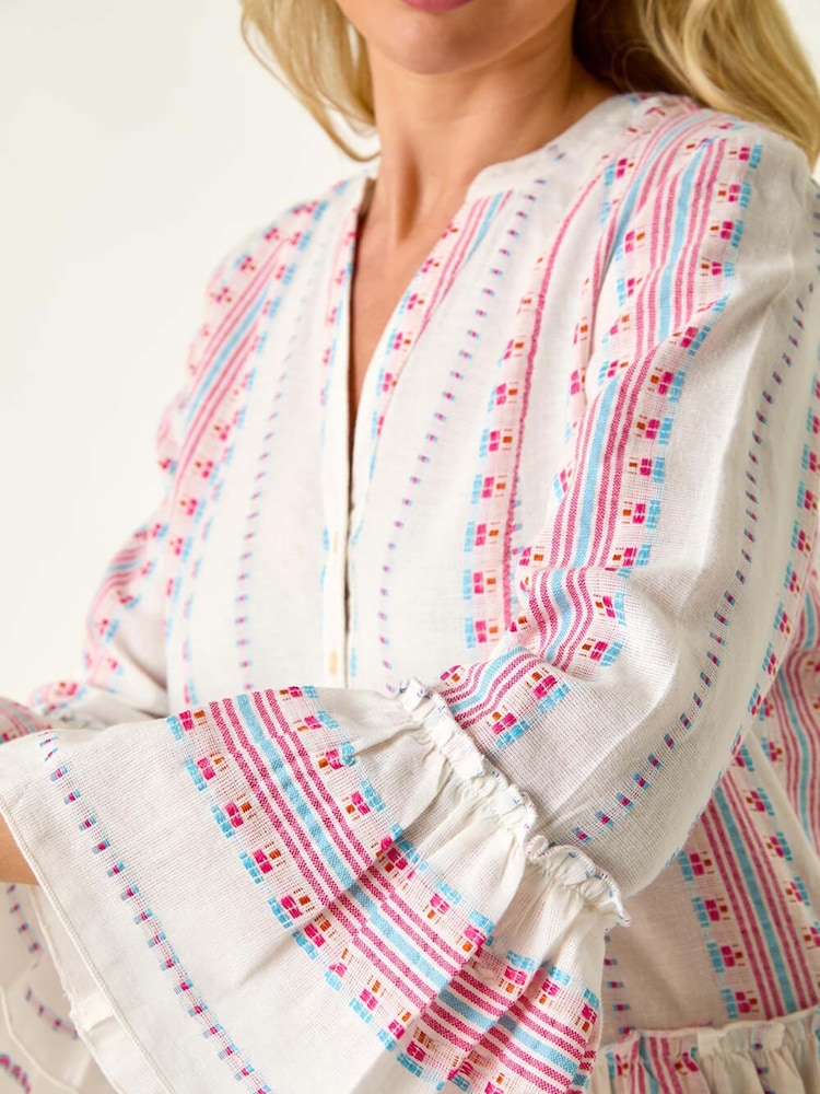 Roman Petite Jacquard Tiered Dress - Imagen 1 de 5 Roman Petite Jacquard Tiered Dress - Imagen 1 de 5