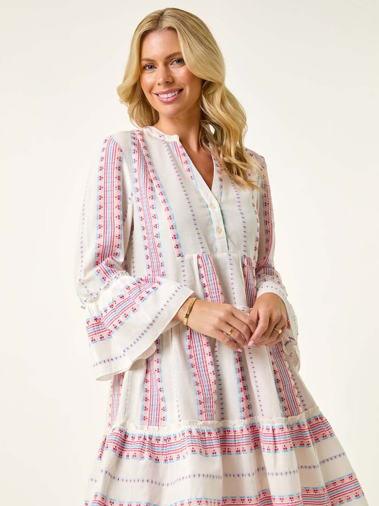 Roman Petite Jacquard Tiered Dress - Imagen 5 de 5 Roman Petite Jacquard Tiered Dress - Imagen 5 de 5