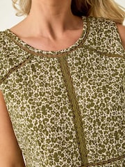 Roman Green Petite Floral Print Vest Blouse - Image 5 of 5