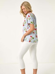 Blusa Roman Petite com acabamento em renda e morango - Imagem 5 de 5