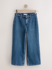 Donkerblauw - Cropped Jeans met Ceintuur en Wijde Pijpen - Afbeelding 5 van 7