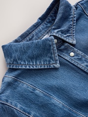 Mittelblau - N. Premium Kurzarm-Maxikleid - Bild 6 von 7