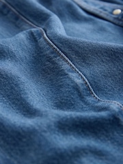 Mittelblau - N. Premium Kurzarm-Maxikleid - Bild 7 von 7