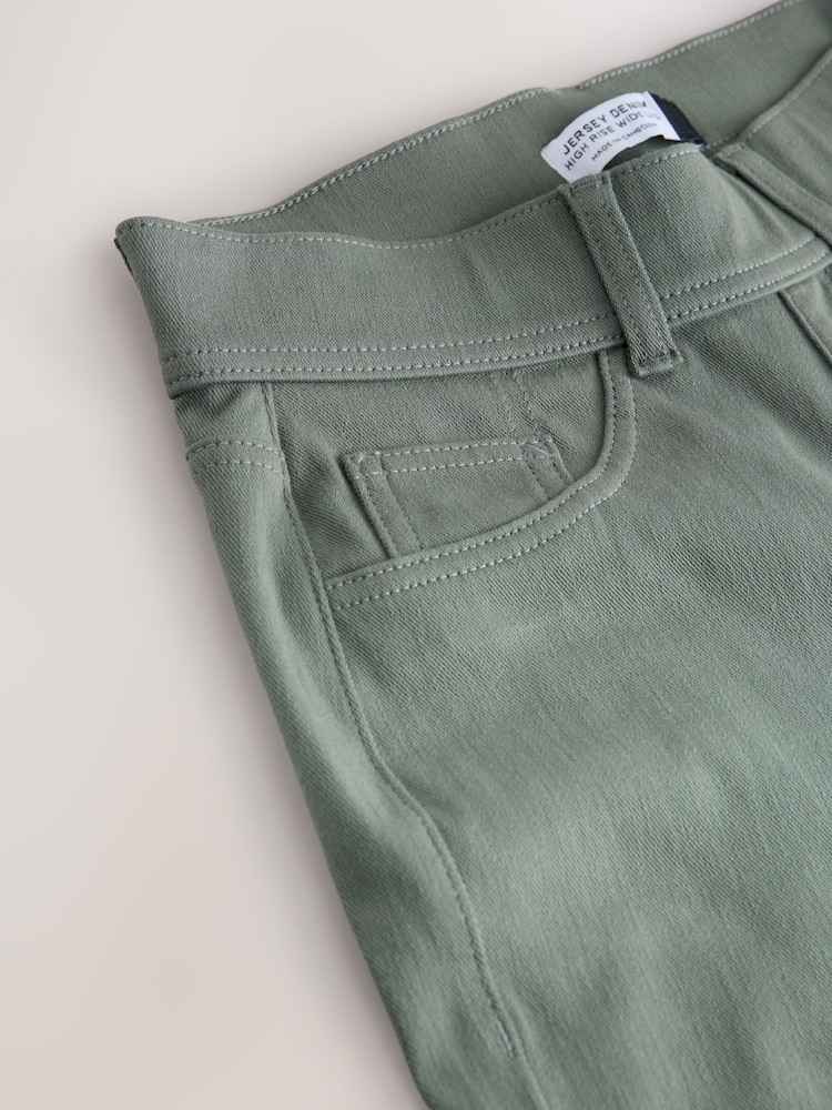 Black/Sage Green Jersey Denim Wide Leg Trousers 2 Pack - Image 11 of 11 Black/Sage Green Jersey Denim Wide Leg Trousers 2 Pack - Image 11 of 11