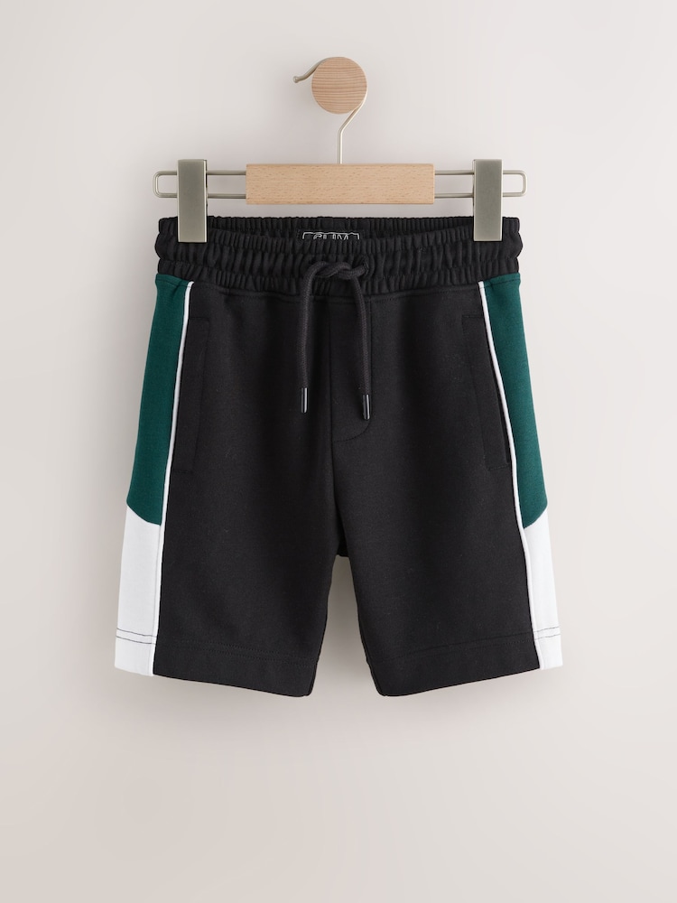 Green/Black Panelled Sport Shorts (3-16yrs) - Image 1 of 4