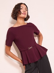 Friends Like These Snaffle Detail Peplum Top - Imagem 1 de 4