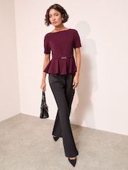 Friends Like These Snaffle Detail Peplum Top - Imagem 3 de 4