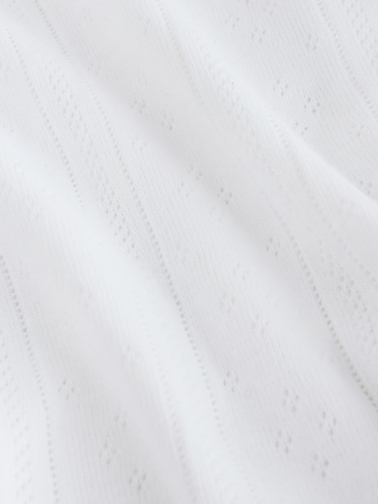 White Pointelle Baby Sleepsuits 3 Pack (0-18mths) - Image 10 of 10