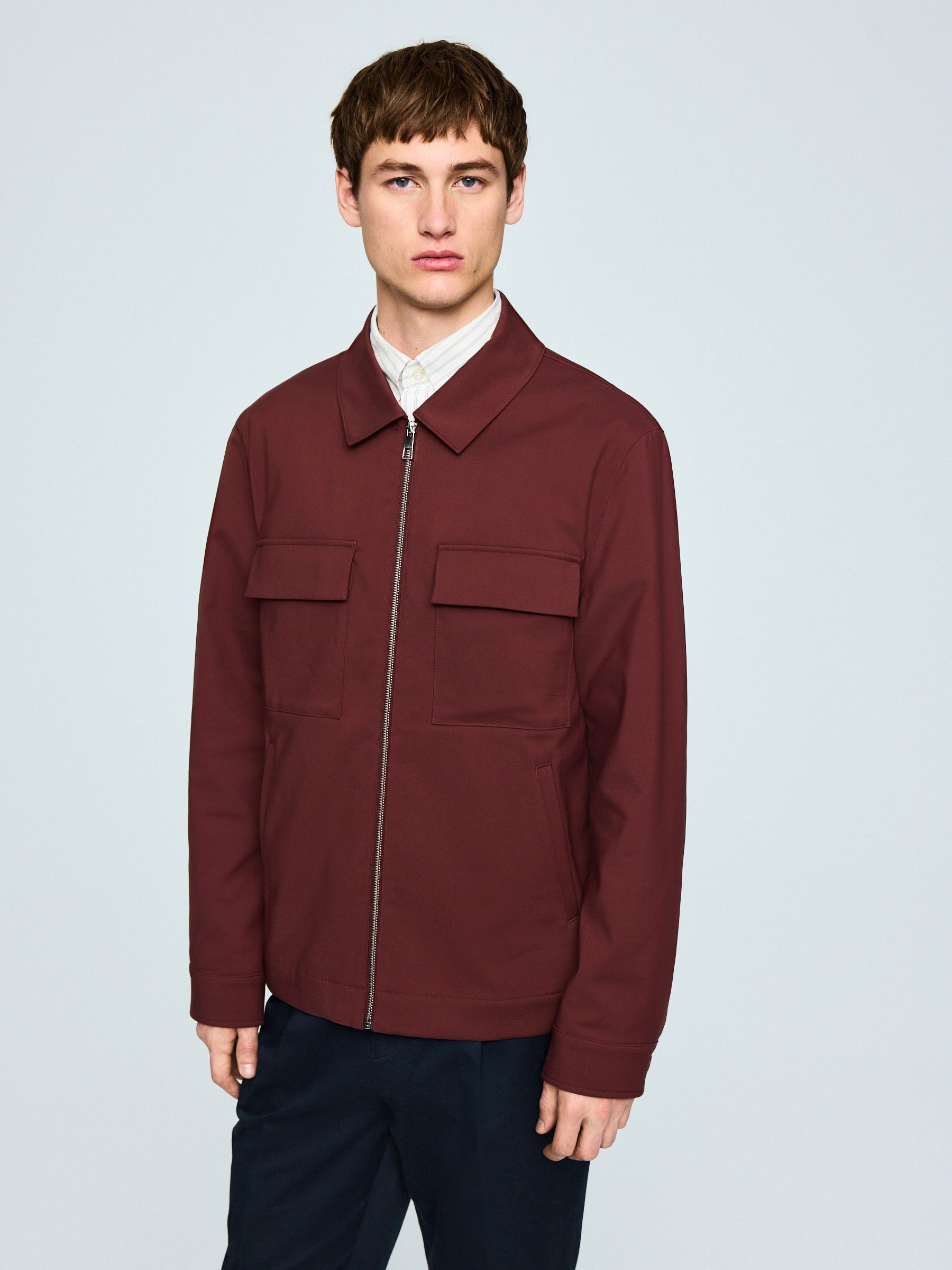 Buy Burgundy Red N. Premium Smart Technical Jacket With Stretch