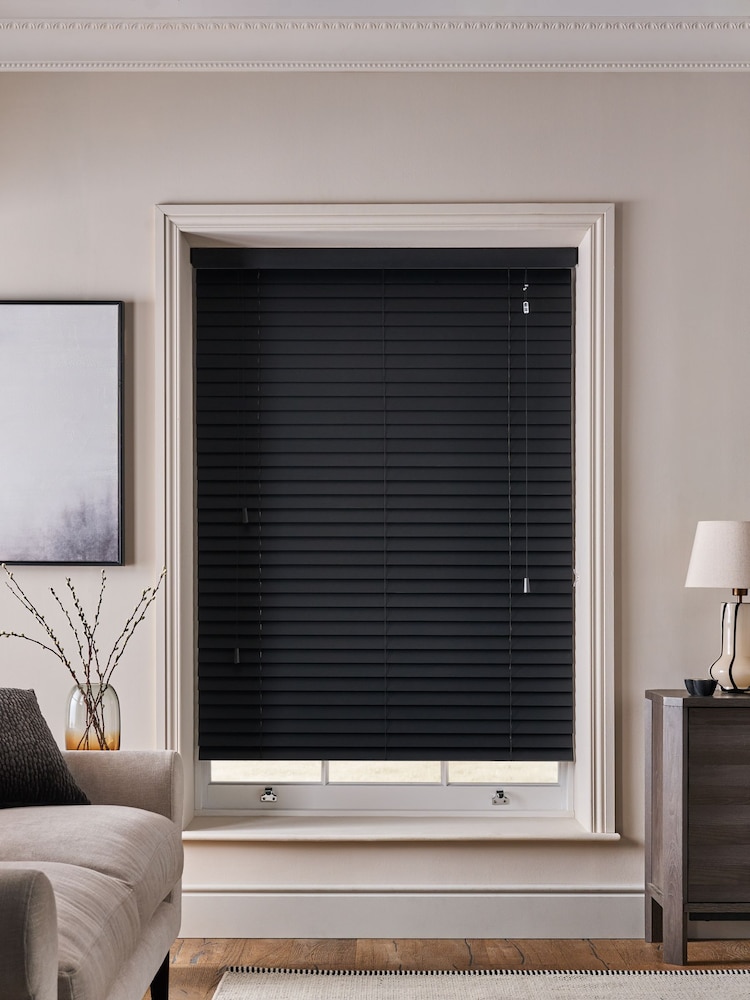 Black 50mm Slat Bamboo Venetian Blind - Image 2 of 5 Black 50mm Slat Bamboo Venetian Blind - Image 2 of 5