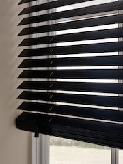 Black 50mm Slat Bamboo Venetian Blind - Image 3 of 5
