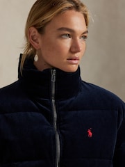 Polo Ralph Lauren Blue Woven Puffer Coat - Image 4 of 8