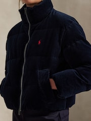 Polo Ralph Lauren Blue Woven Puffer Coat - Image 5 of 8