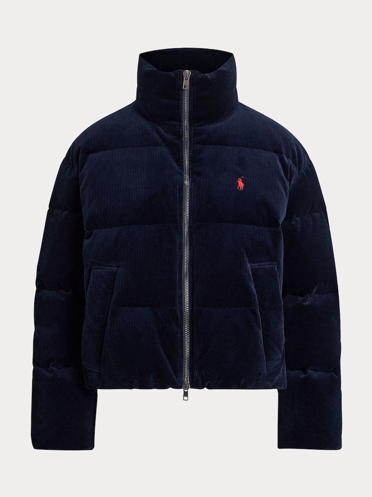 Polo Ralph Lauren Blue Woven Puffer Coat - Image 8 of 8
