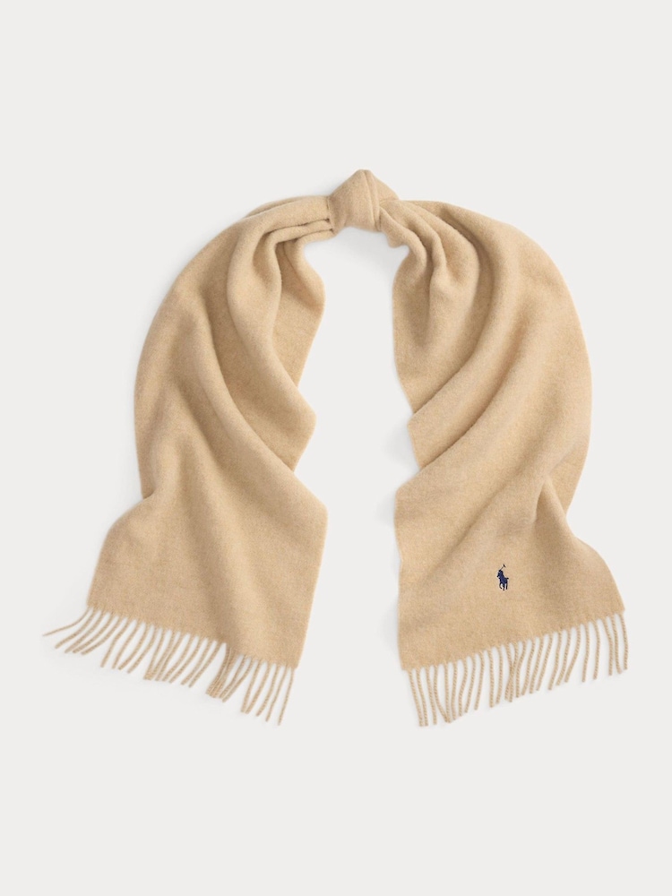 Polo Ralph Lauren Brown Wool Blend Solid Wool Scarf - Image 1 of 3 Polo Ralph Lauren Brown Wool Blend Solid Wool Scarf - Image 1 of 3