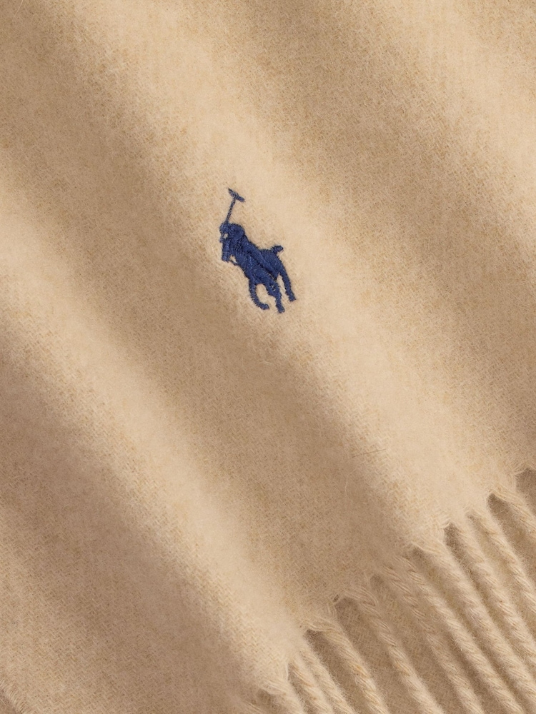 Polo Ralph Lauren Brown Wool Blend Solid Wool Scarf - Image 2 of 3 Polo Ralph Lauren Brown Wool Blend Solid Wool Scarf - Image 2 of 3