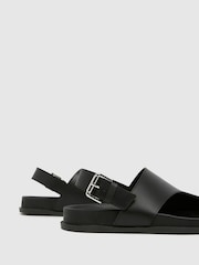 Schuh Tamsyn Leather Toe Post Black Sandals - Image 3 of 4