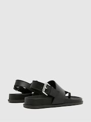 Schuh Tamsyn Leather Toe Post Black Sandals - Image 4 of 4