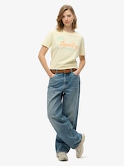 Superdry Yellow Lo-Fi Outdoor Relaxed 100% Cotton T-Shirt - Image 1 of 6