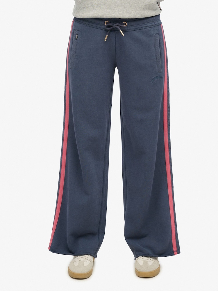 Superdry Blue Athletic Essentials Logo Straight Joggers - Image 1 of 7