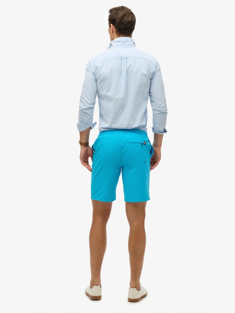 Superdry Blue Classic 19 Inch Logo Board Shorts - Image 1 of 1