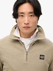 Superdry Green Contrast Stitch Half Zip Top - Image 3 of 6