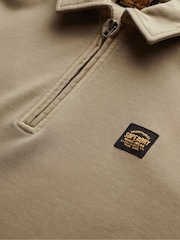 Superdry Green Contrast Stitch Half Zip Top - Image 5 of 6