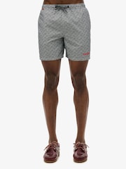 Superdry Black All Over Print 17 Inch Swim Shorts - Image 5 of 9