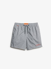 Superdry Black All Over Print 17 Inch Swim Shorts - Image 7 of 9