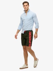 Superdry Green Classic 19 Inch Logo Board Shorts - Image 5 of 8