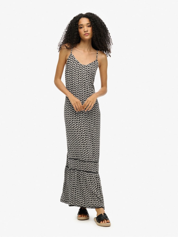 Superdry Black Cami Maxi Dress - Image 1 of 5