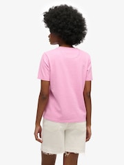 Superdry Pink Essential Logo Garment Dye Pocket 100% Cotton T-Shirt - Image 3 of 5