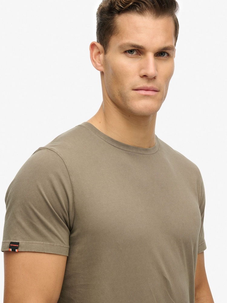 Superdry Brown Classic Essential T-Shirt - Image 2 of 10 Superdry Brown Classic Essential T-Shirt - Image 2 of 10