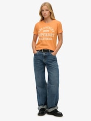 Superdry Orange Surf Logo Fitted 100% Cotton T-Shirt - Image 3 of 5
