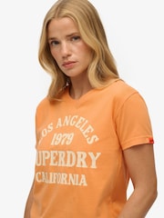 Superdry Orange Surf Logo Fitted 100% Cotton T-Shirt - Image 4 of 5