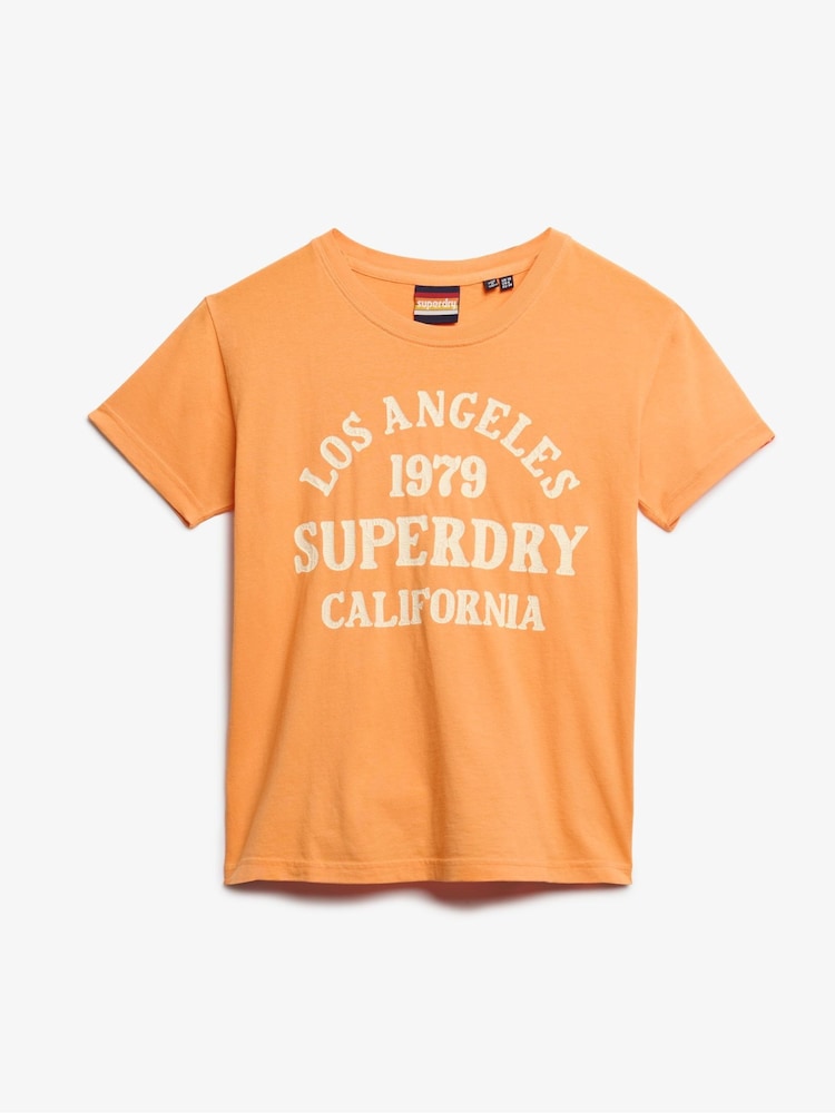 Superdry Orange Surf Logo Fitted 100% Cotton T-Shirt - Image 5 of 5 Superdry Orange Surf Logo Fitted 100% Cotton T-Shirt - Image 5 of 5