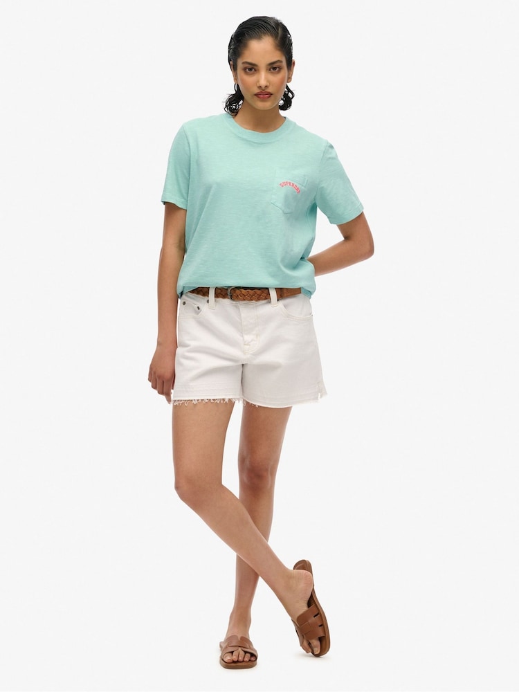 Superdry Green Essential Logo Garment Dye Pocket T-Shirt - Image 1 of 6