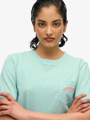 Superdry Green Essential Logo Garment Dye Pocket T-Shirt - Image 4 of 6
