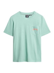 Superdry Green Essential Logo Garment Dye Pocket T-Shirt - Image 5 of 6