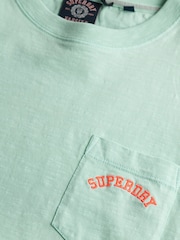 Superdry Green Essential Logo Garment Dye Pocket T-Shirt - Image 6 of 6