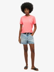 Superdry Pink Essential Logo Garment Dye Pocket T-Shirt - Image 1 of 5