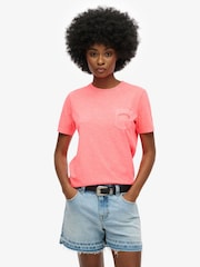 Superdry Pink Essential Logo Garment Dye Pocket T-Shirt - Image 2 of 5