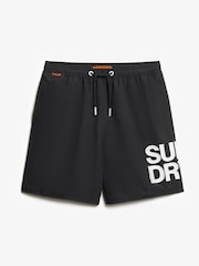 Superdry Black Sportswear Logo 17 Inch Swim Shorts - Image 7 of 9