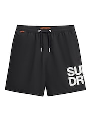 Superdry Black Sportswear Logo 17 Inch Swim Shorts - Image 8 of 9