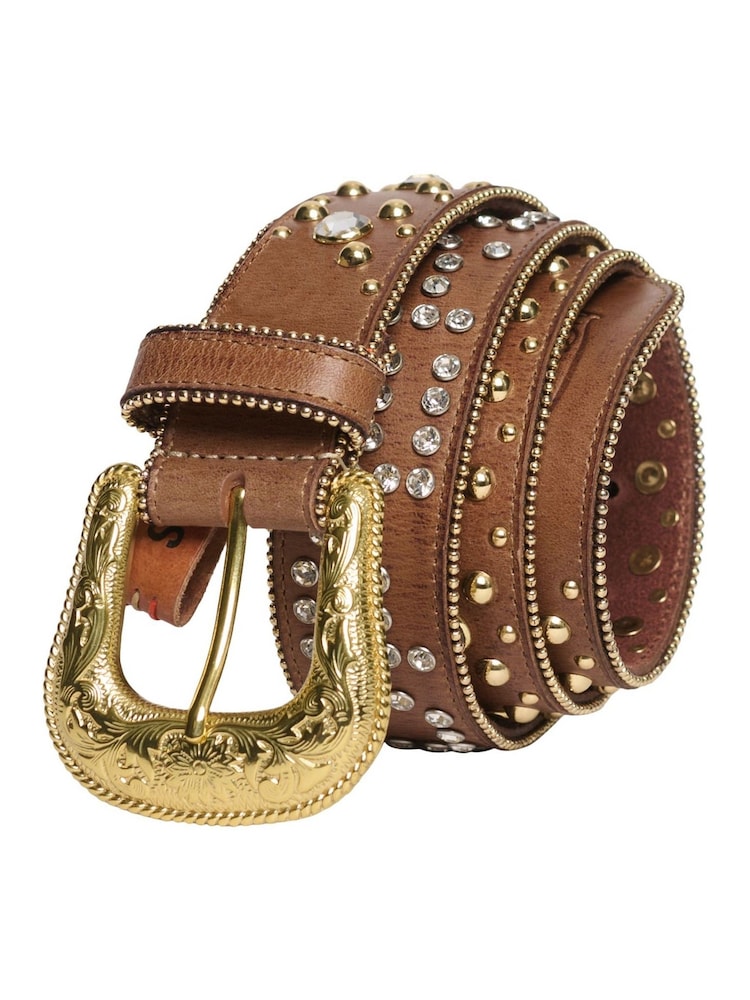 Superdry Brown Rhinestone Belt - Image 2 of 2
