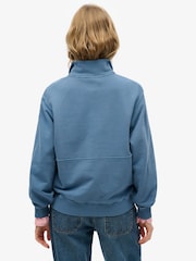 Superdry Blue Essential Logo Half Zip Sweatshirt - Image 2 of 4