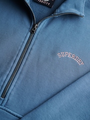 Superdry Blue Essential Logo Half Zip Sweatshirt - Image 4 of 4