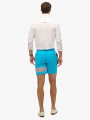 Superdry Blue Graphic 17 Inch Swim Shorts - Image 6 of 9