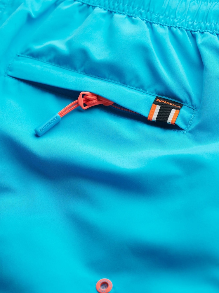 Superdry Blue Graphic 17 Inch Swim Shorts - Image 9 of 9